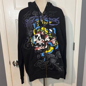 Ed Hardy Skull Snake Black Zip Hoodie